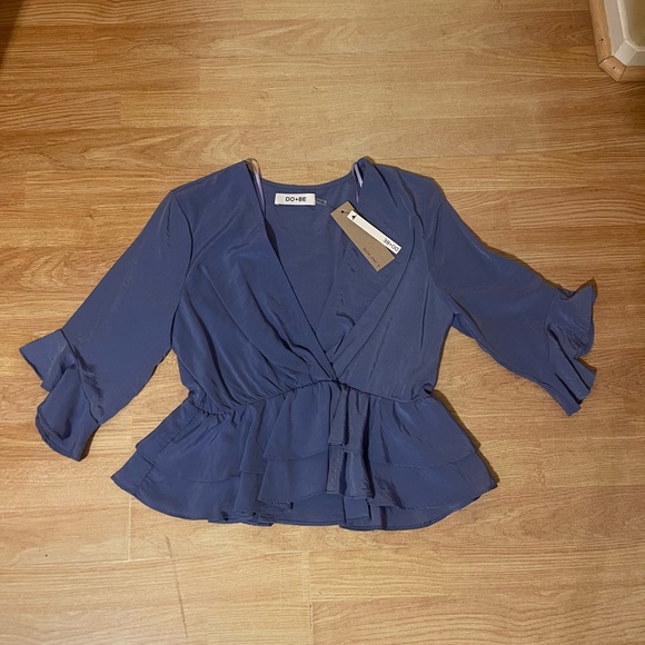 Dillards Ruffle wrap top - Picture 2 of 3